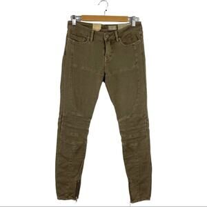 NWT All Saints Biker Moto Zipper Accents Ankles Cropped Skinny Jeans Size 28